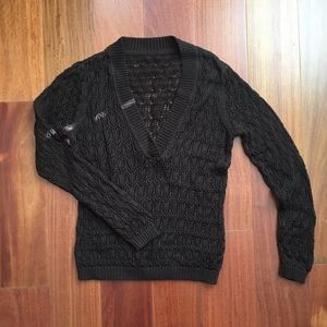 Knitted, dark brown sweater
